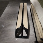 Warm Beige Quilted Leather Bed Bench with Black High-Gloss Curved Frame